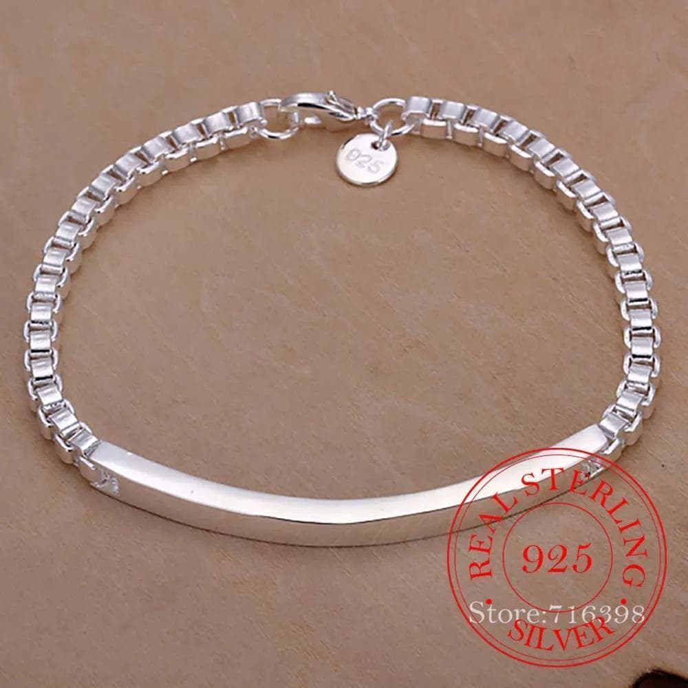 TEMU S925 Pure Silvery Retro Minimalist Elegant Charm Bracelet - Wedding And Party , Gift Elegant Exquisite Gift