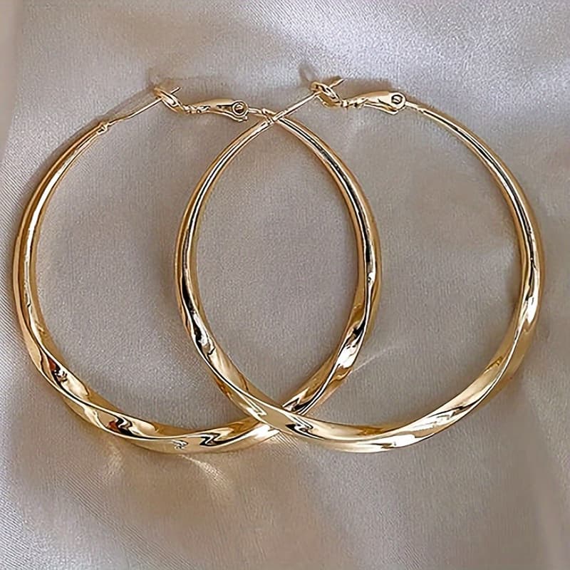 TEMU Classic And Stylish Large Hollow Circular Hoop Earrings For Women - Fashion Pieces With An Elegant Design And