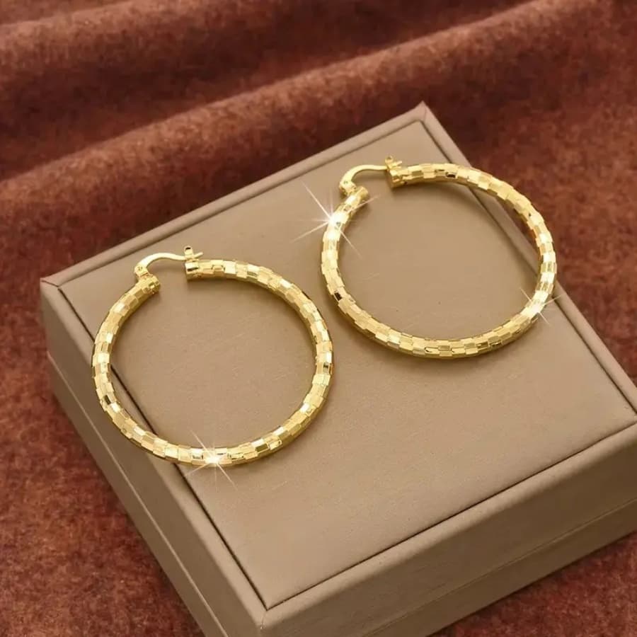 TEMU Women's Large Copper Earrings, Vintage Bohemian Style, Jewelry Accessories