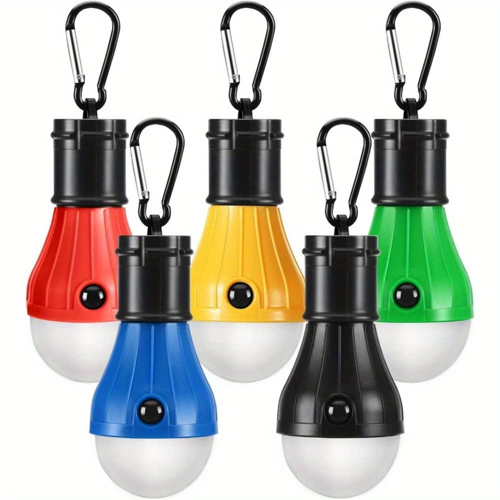 TEMU Yiguasu 5pcs Portable Led Tent Light With 4 Lighting , Battery-powered - Light, Red/ Blue/ Yellow/ , Perfect For Hiking, Backpacking And , Without Battery