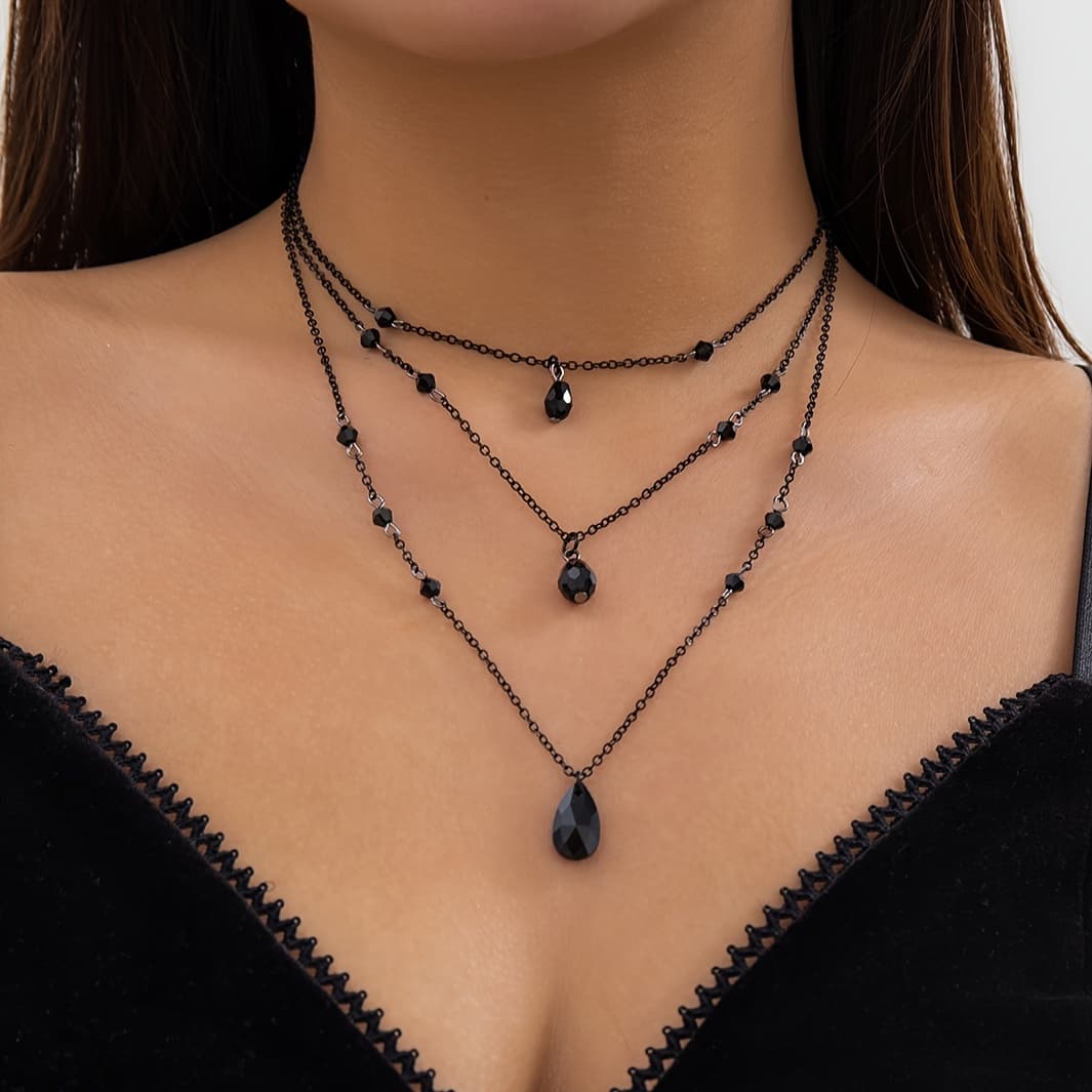 TEMU Set Of 3 Pendant Necklaces In Vintage Gothic Style For Layering