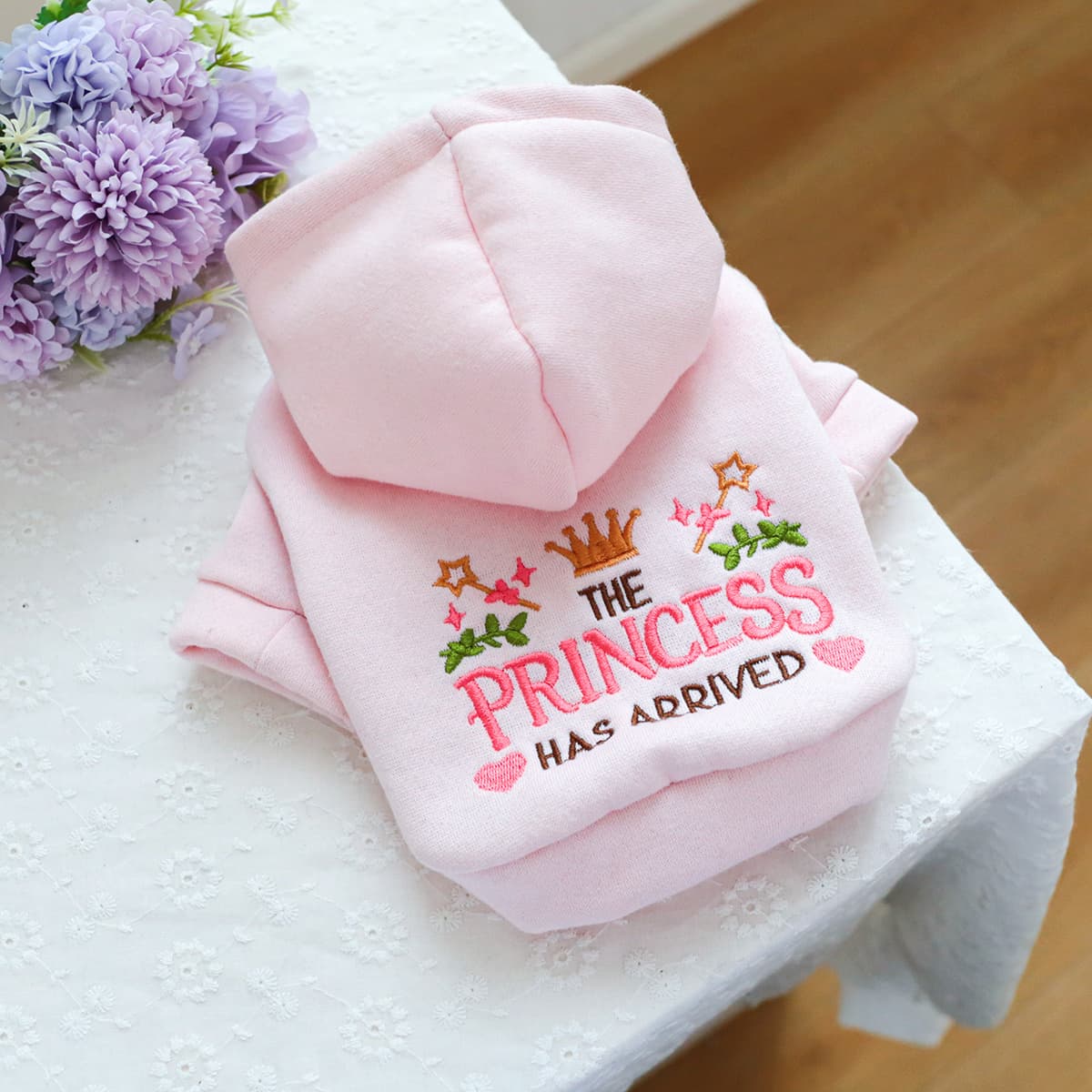 TEMU Little Princess Sweatshirt Pet Clothes Dog Apparel Dog Autumn/winter Warm And Comfortable