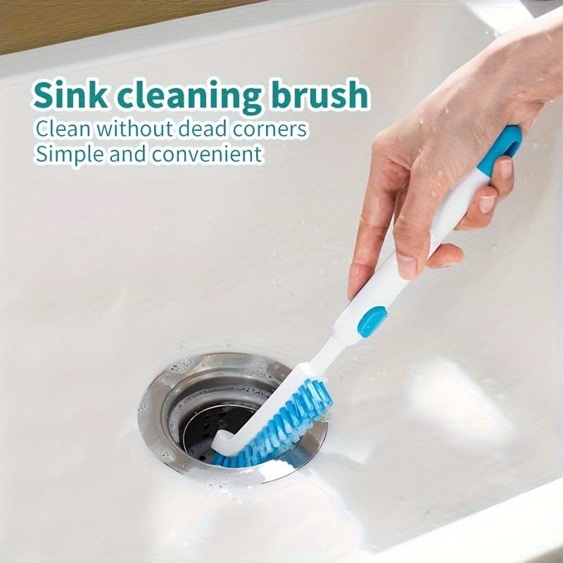 TEMU Versatile Elbow Corner Brush - Tight Spaces, Durable & Easy-to-use Cleaning Tool For Kitchen Sink, Bathroom, And Detailing