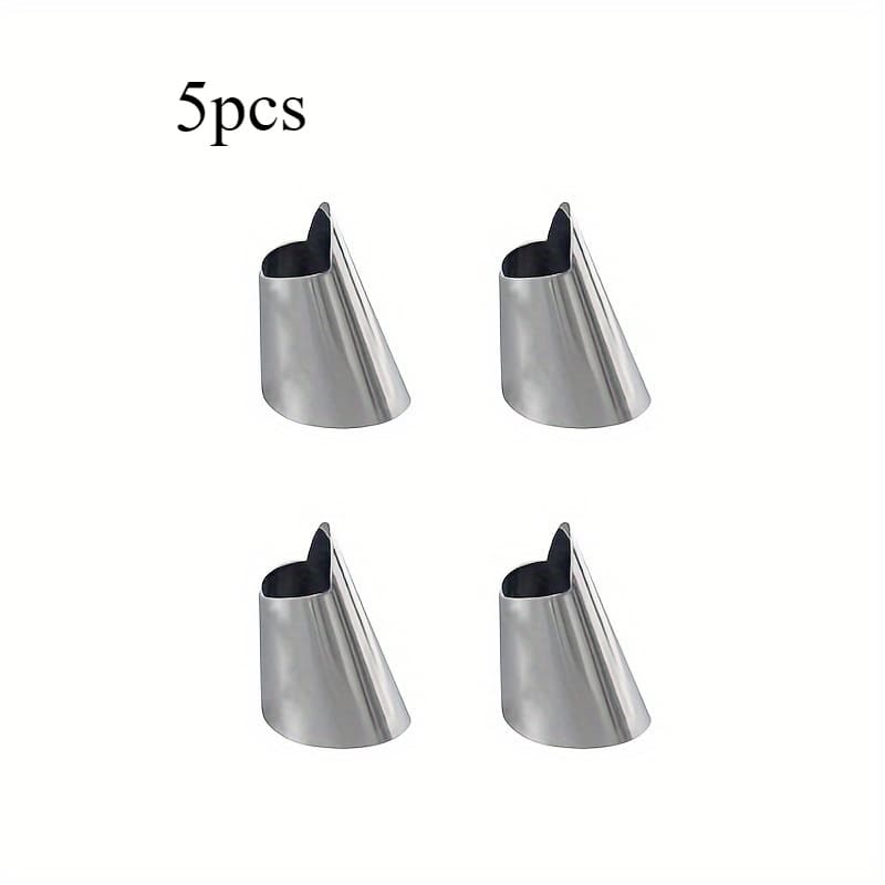 TEMU 5 Stainless Steel Finger Cots, Metal Thumb Cots, For Safe Picking Of Vegetables, Ginger Peeling, Garlic Peeling And , Etc. Super Convenient Kitchen Tool Accessories