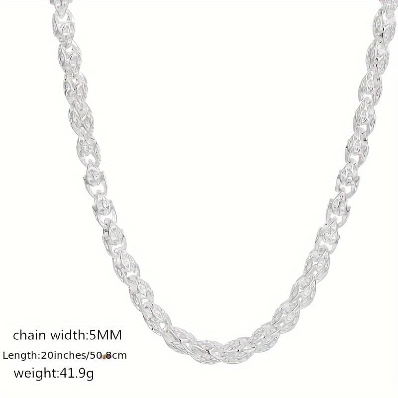 TEMU 2d Flat - 925 Sterling Silver Fine Flat Snake Bone Chain Necklace - An Elegant Jewelry Gift Suitable For Daily Wear And Holiday Occasions, For Christmas, Halloween, And Birthdays