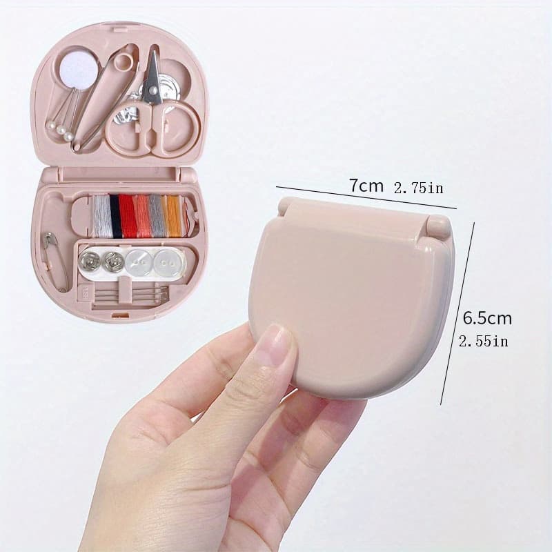 TEMU Mini Sewing Kit - Portable Repair Kit With Buttons, Scissors, Thread, Needles For Home & Travel Use - Sky Blue
