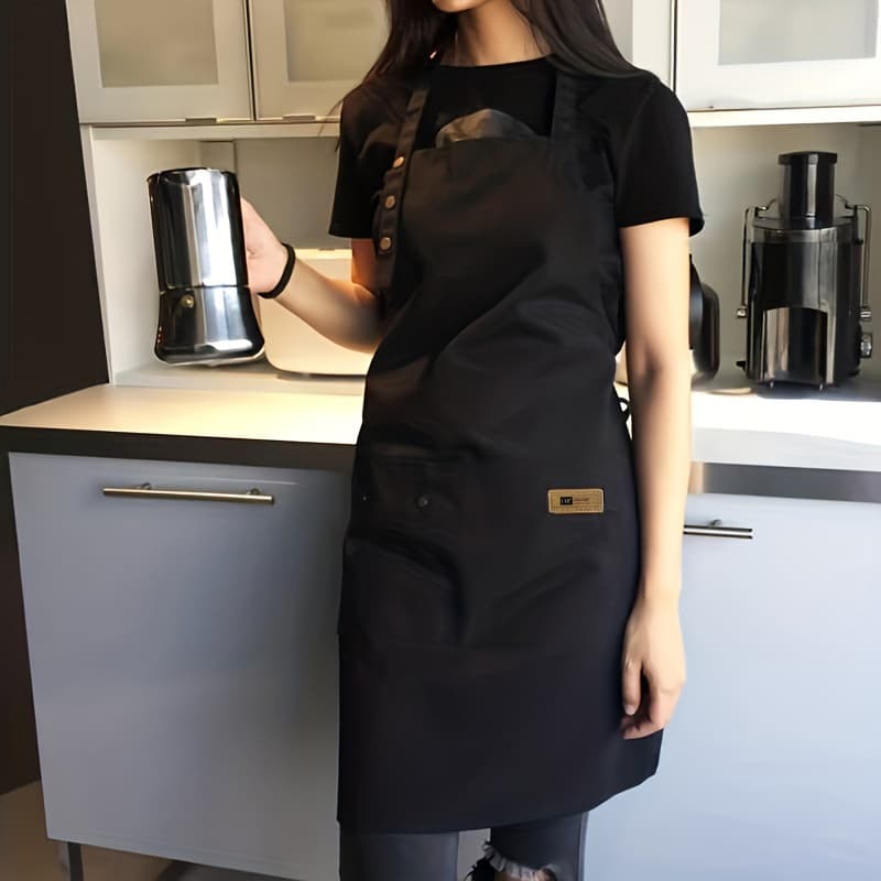 TEMU Adjustable Canvas Apron, 1pc - Ideal For Kitchen Cooking And Restaurant Use, Apron, Bib