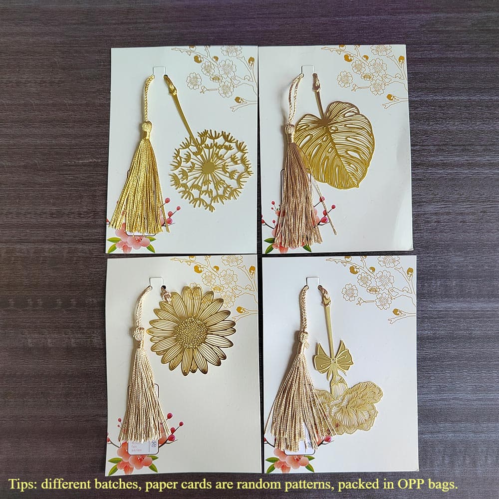 TEMU 4pcs Bookmark Set, Leaf Metal Bookmarks, Teacher Gift, Office Supplies