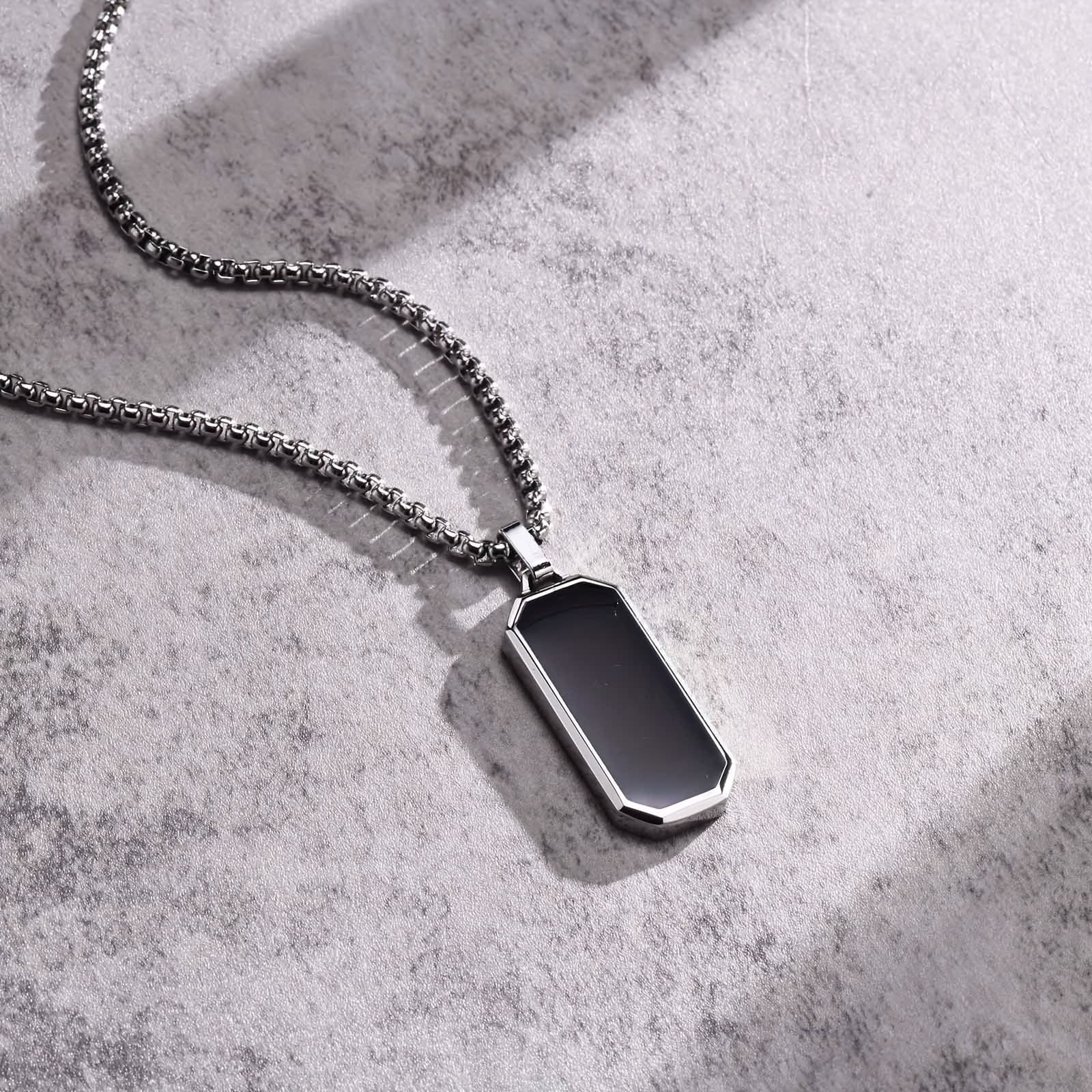 TEMU 1pc Necklace, Men And Women Simple Black Pendant, Men And Women Personality Gift