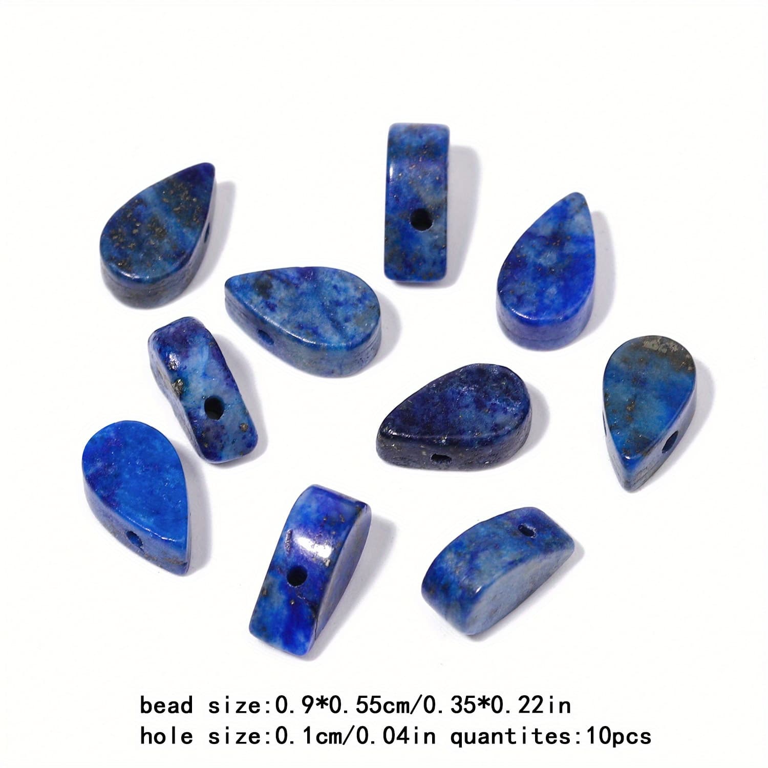 TEMU 9x5.5mm 10pcs Water Drop Lapis Beads For Jewelry Making Crafts Necklace Bracelet Charms Pendant Additions