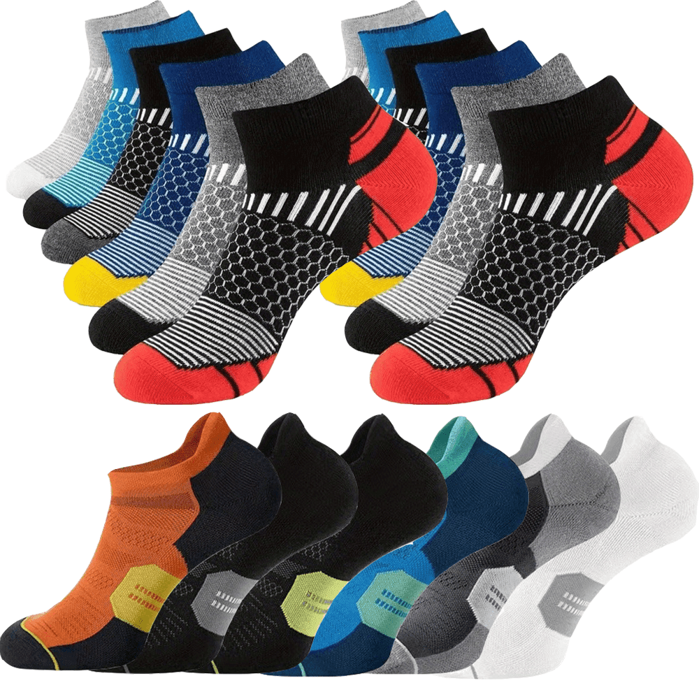 TEMU 12 Pairs Men's Summer Low Cut Athletic Socks, Thin Breathable Moisture Wicking Ankle Socks, Non Slip Sport Running Socks, Multi Color Value Bulk Pack Suitable For All , Suitable Men Women