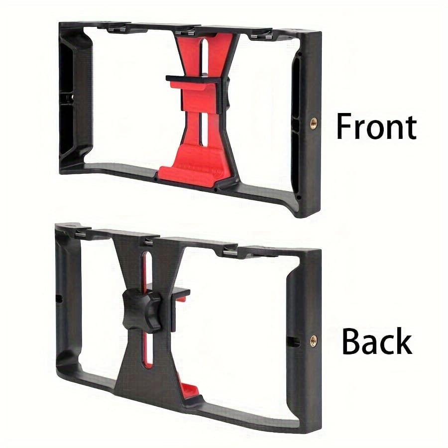 TEMU A Multifunctional Handheld Featuring A Microphone Stand, Made From Abs Material, With 3 Cold Shoe Mounts And 1/4" Expansion Ports For Live Streaming And Photography