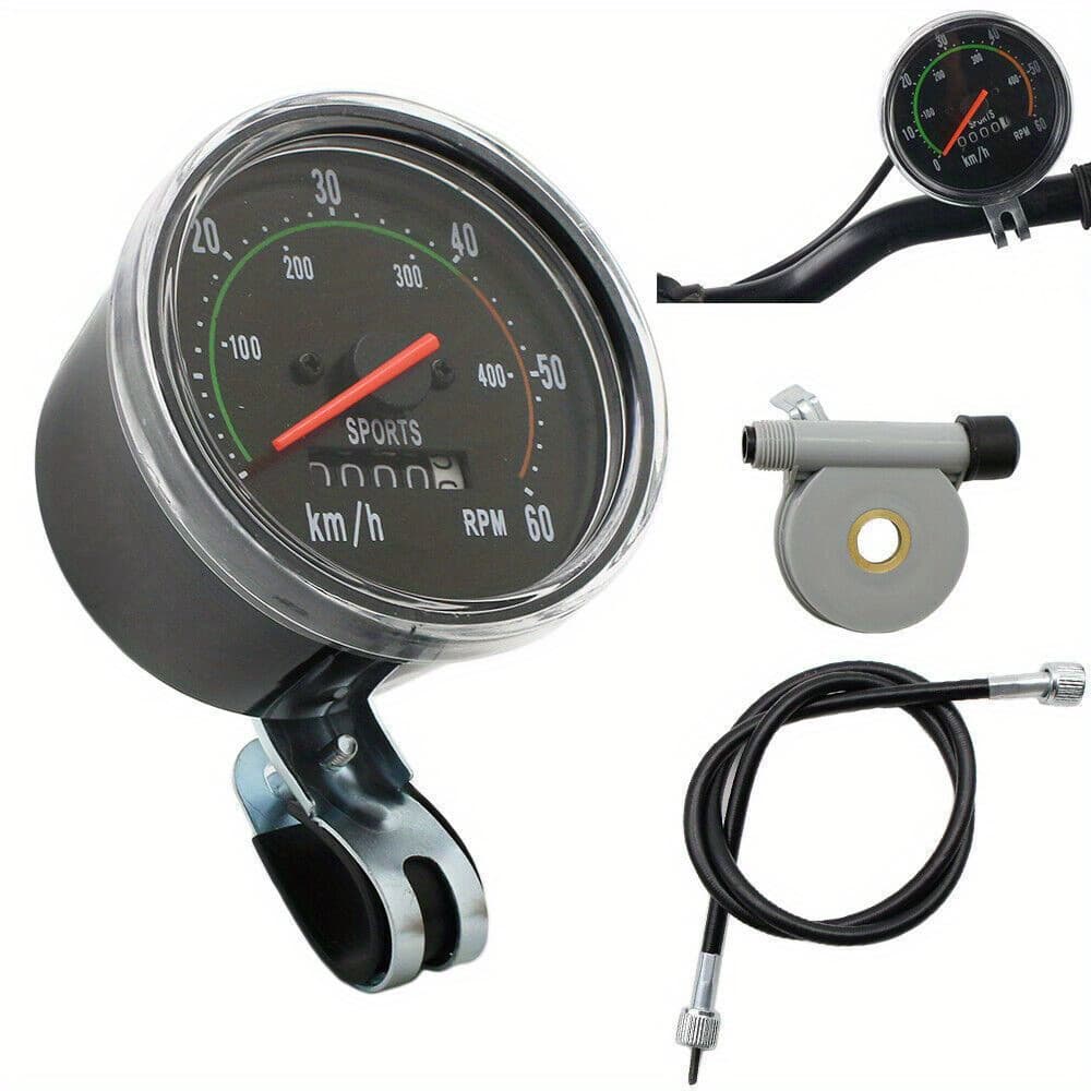 TEMU Bezel Bicycle Speedometer Kit - Black, Brand New, Left/ Right Mountable For 26/ 28/ 29/ 27.5 Inch Handlebars