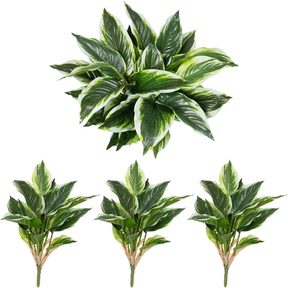 TEMU Set Of 6 Realistic Tropical Hosta , Uv-resistant And Sun-resistant, Not Easy To Age, With Realistic Leaves And Stems. Suitable For Indoor , , , And Garden Pots.