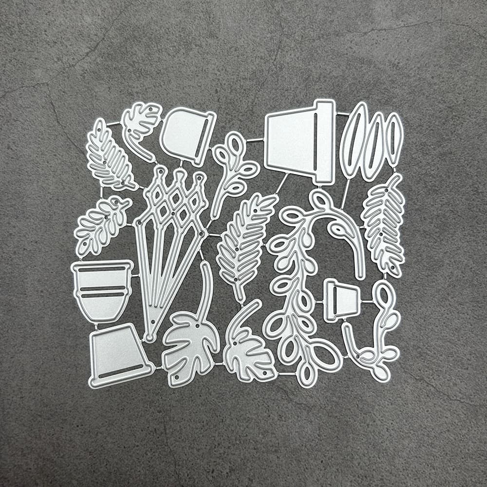 TEMU 1pc Potted Plant-themed Metal Embossing And Cutting Dies, Perfect For Diy Scrapbooking And Paper Crafting. Suitable For Craft Enthusiasts And Skills.