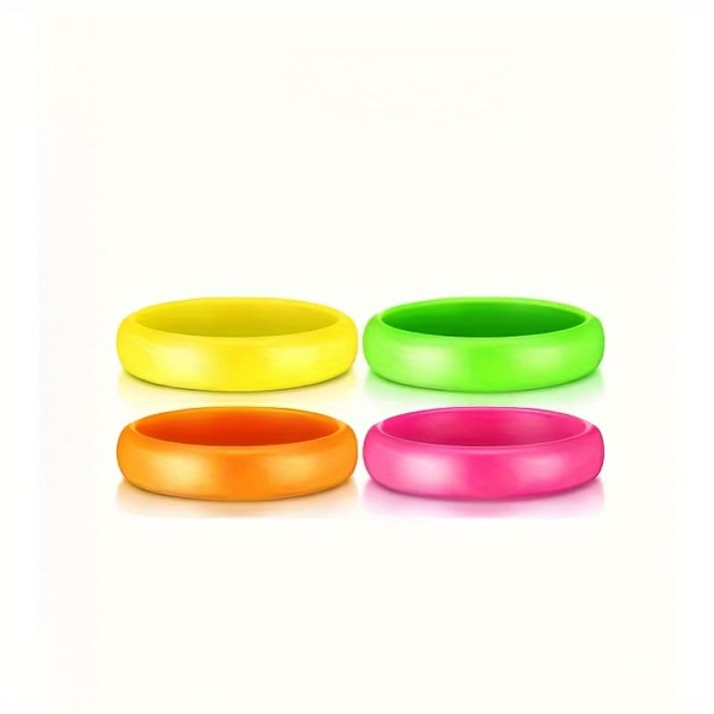 TEMU 4pcs Vintage 80s 90s Neon Bracelets - Multicolor Retro Plastic Bead Charm Wristbands Suitable For 80s/90s Themed Birthday Parties, 80s & 90s Costume Accessories, Nostalgic Party Favors