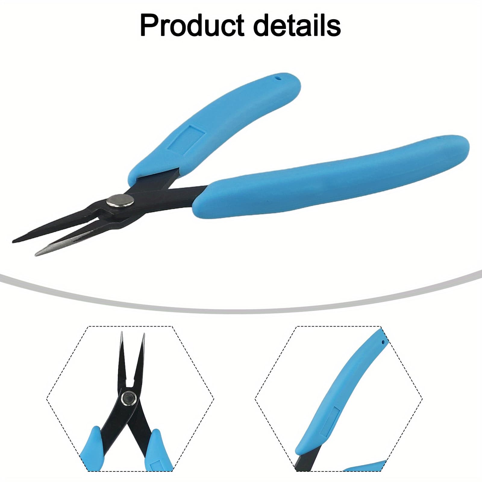 TEMU 1psc 5-inch Fine Pointed Nose Pliers Chain Tweezer Nose Plier Tip Jewelry Making Precision Work Wire Hand Tools
