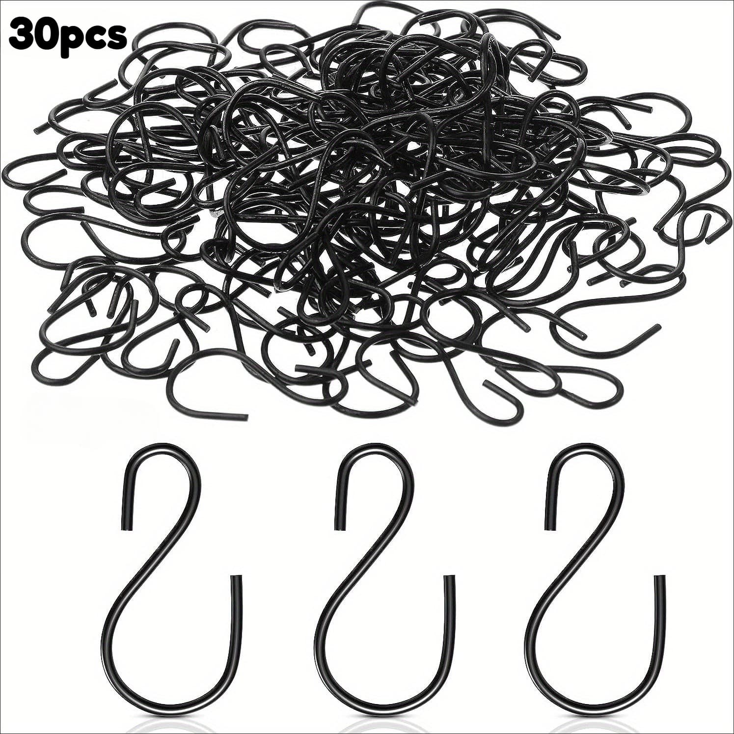 TEMU 30pcs Hook 1 Inch Metal Hanging Hooks S Shaped Iron Wire Hook Hanger Mini Ornament Storage Hooks For Christmas Halloween Ornament Hanging Pot Plant Jewelry Keychain
