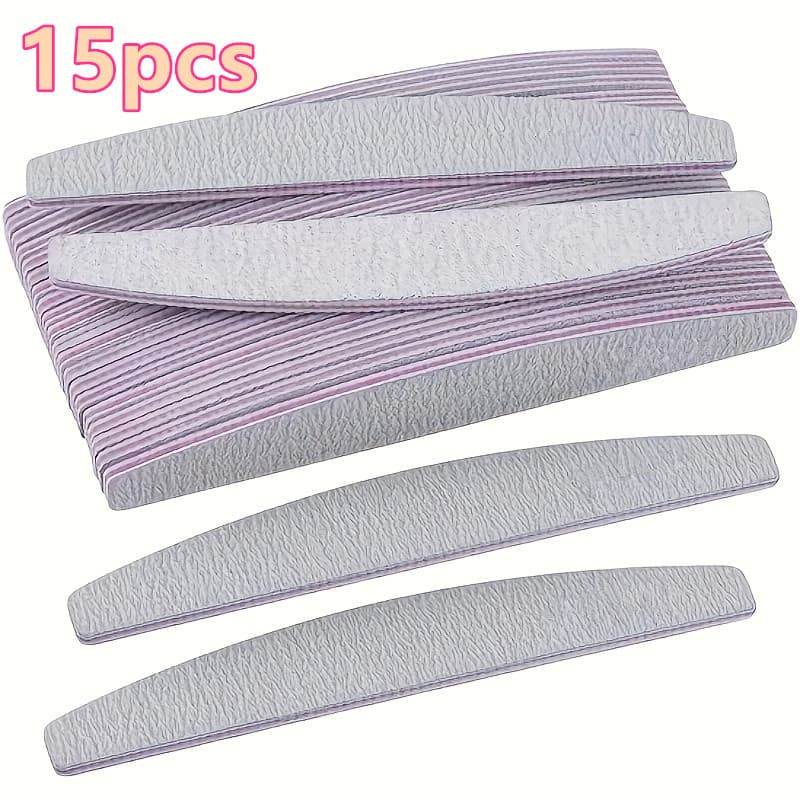 TEMU 15pcs Nail File Set, 100/180 Sandpaper Nail Buffer, Professional Nail Gel Nail Polish Art Tool, Fragrance-free ,for Toenail& Foot Clean