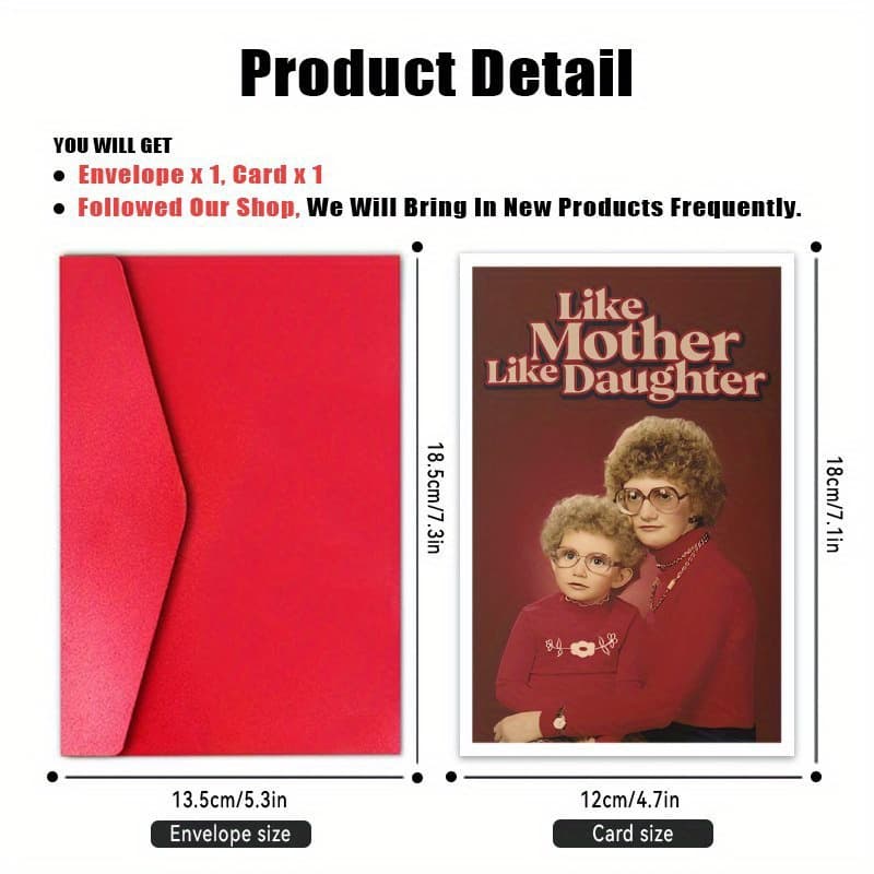 TEMU 1pc Humorous Vintage Greeting Card, Unique Birthday Thank You Gift For Mom From Son Or Daughter, Mothers Day Gifts For Mom