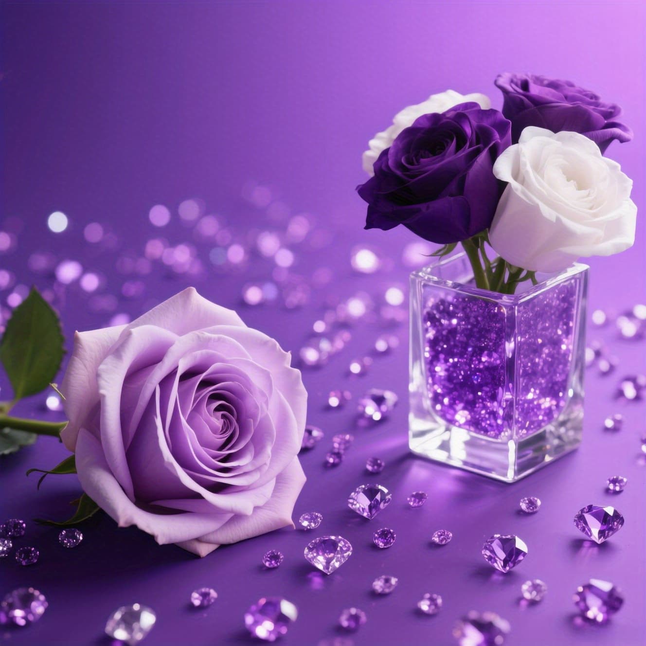 TEMU 4580pcs Purple Rhinestones Mini Set - 5 Sizes (12mm, 10mm, 8mm, 6mm, 3mm) For Vase Filler, Wedding Table Decor, Home Decoration, Craft Projects, Centerpiece Fillers, Halloween & Christmas