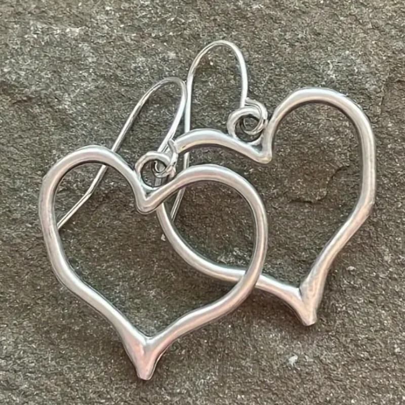 TEMU 1pair Simple Heart Drop Earring Elegant Hook Earrings For Women Daily Party Holiday Earrings Jewelry Gifts