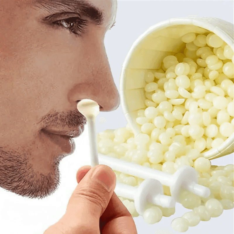 TEMU Nose And Ear Hair Removal Kit - Disposable Hypoallergenic Wax Applicator Sticks With Screw-on Heads And Wax Beans, Precise Application, Hygienic Single- For Home Use