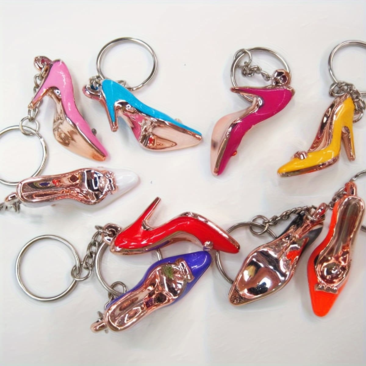 TEMU 4pcs Acrylic Simulation High Heel Shoe Keychain, Fashion High Heel Key Ring, Bag Charm, Key Pendant, Party Gift, Perfect Gift, Random Color