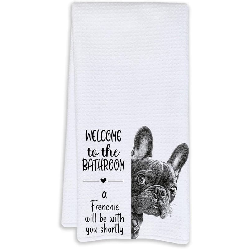 TEMU 1pc 18 X 26 Inches Funny Frenchie Bathroom Hand Towels French For Women Frenchie Mom Gifts Decorative Hand Towels For Guest Bathroom Washroom Half Bath