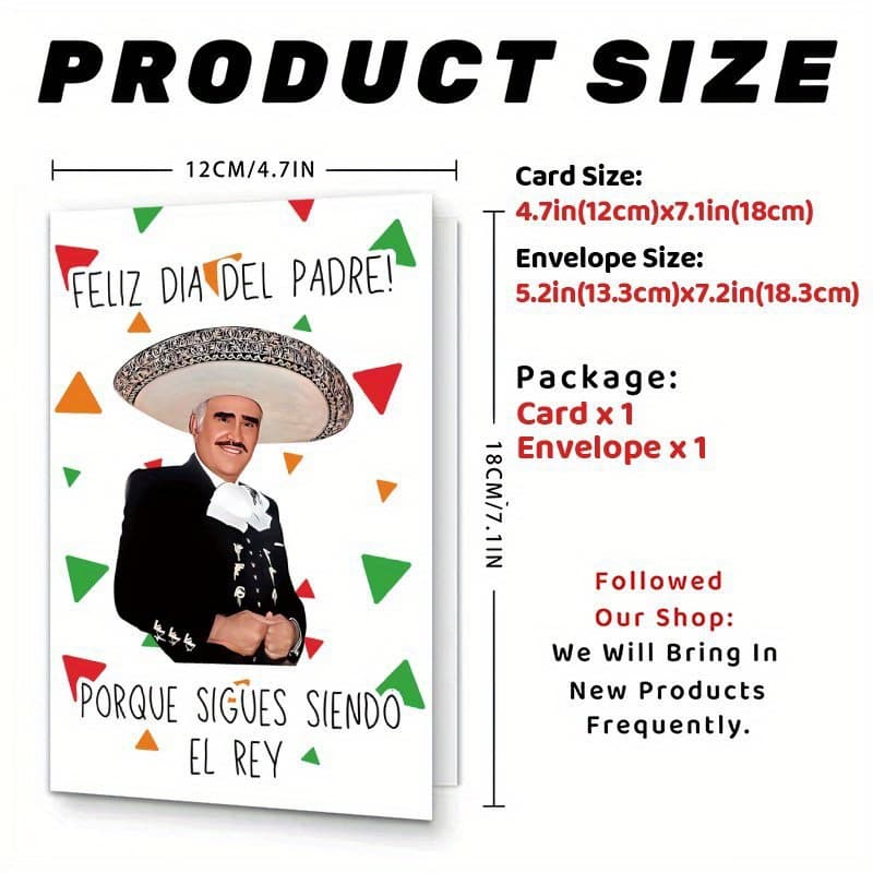 TEMU 1pc Of Humorous Spanish Father's Day Card, Happy Father's Day Card, Appreciation And Birthday Present For Dad, Grandpa, Or Brother, Including An Envelope