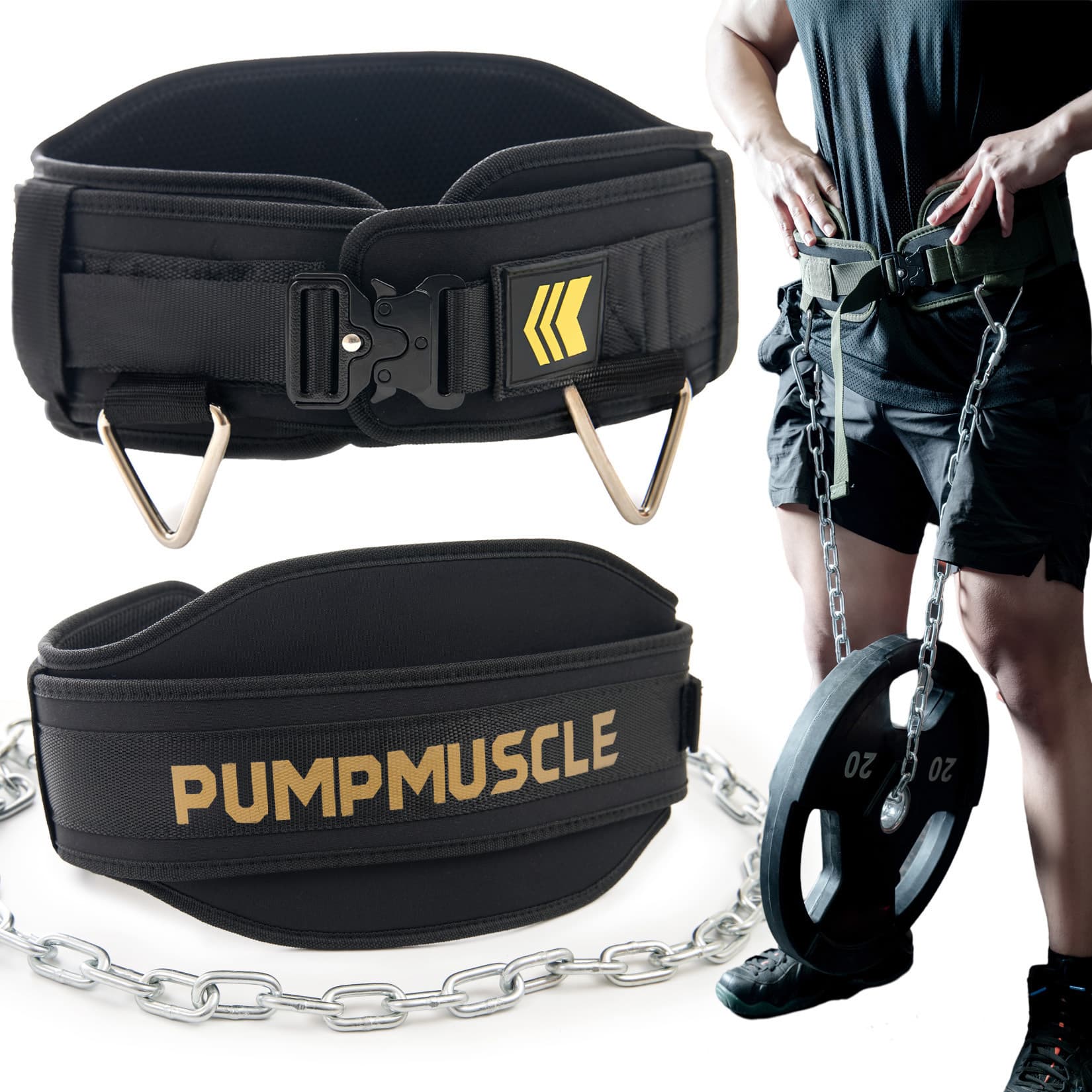 TEMU Weight Lifting Belt Gym Fitness Locking, Dip Belt With Rope, Weighted Pull Up Belt For Gym Fitness Powerlifting Squat