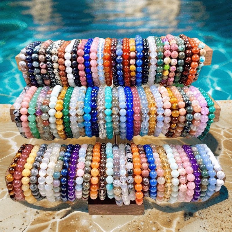 TEMU 10pcs Random Color Bohemian Style Handmade Beaded Bracelet Set, Colorful Pattern Beaded Women's Bracelet Set, Suitable For Vacation And Daily Party Wear, Gift For