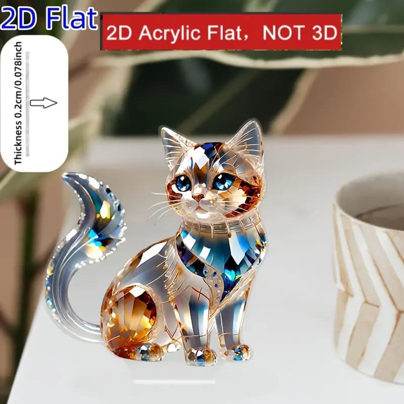 TEMU 2d Flat, Luxurious Acrylic Desktop Decoration - Vibrant With Sparkling Synthetic Gemstone Embellishments, For Valentine's Day And New Year Gifts. Suitable For Home, Office, Bedroom