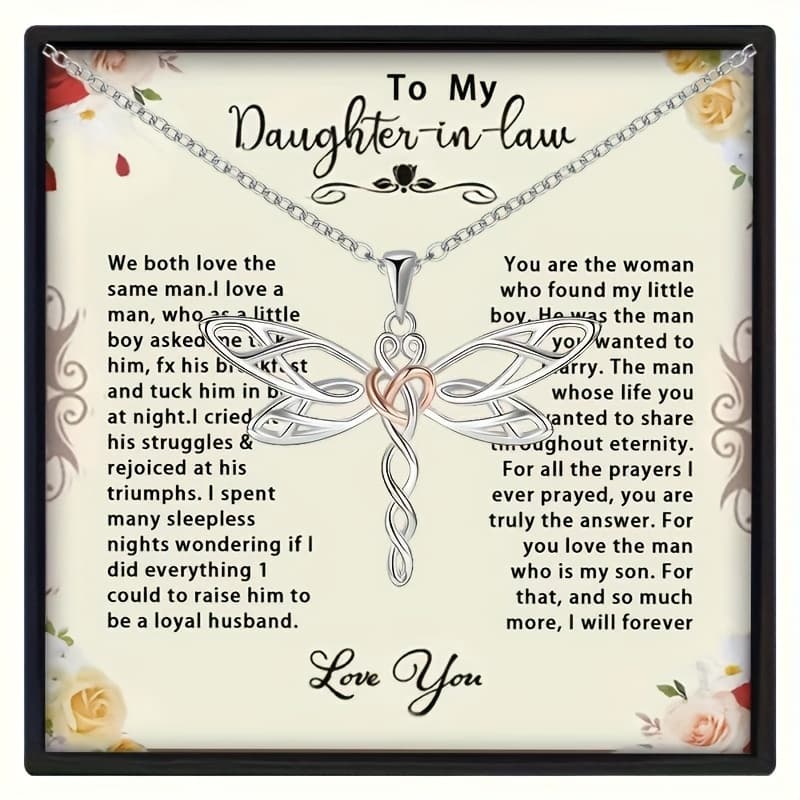 TEMU Stylish, Creative And Pendant Necklace With Gift Box & Card, Birthday Party Gift, Holiday Gift For Daughter-in-law