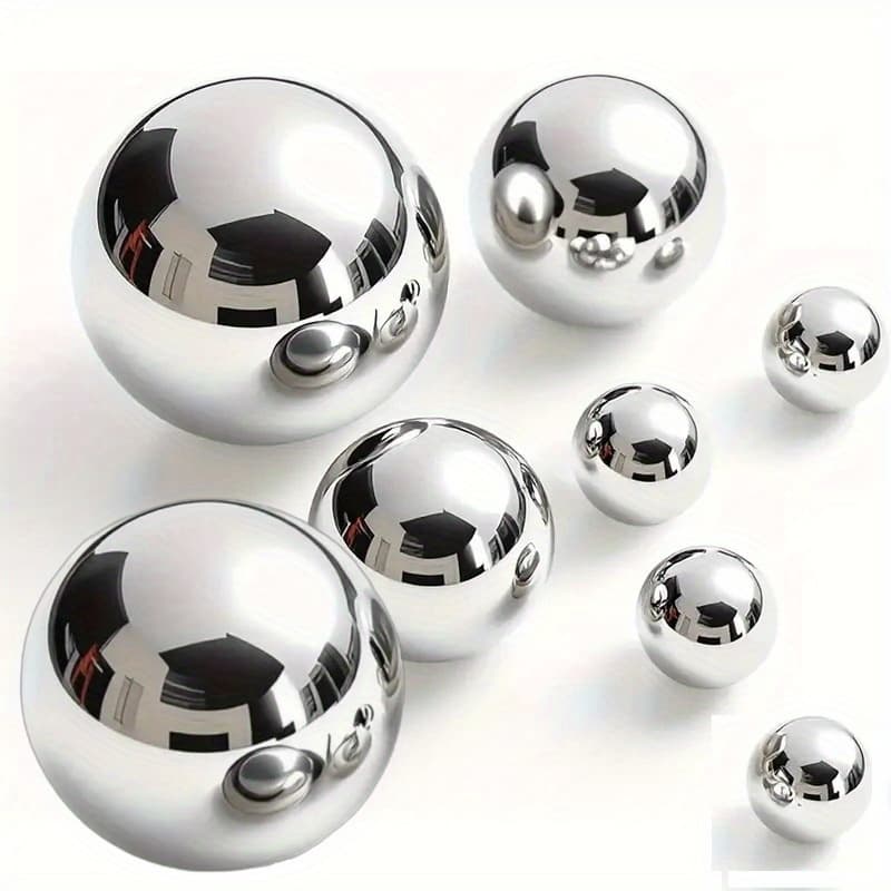 TEMU 8pcs Different Sizes Of Stainless Steel Balls Mirror Polished Hollow Balls For Decorating Fountains - Garden Decorative Balls Metal Balls Garden Balls Pond Balls Floating Balls