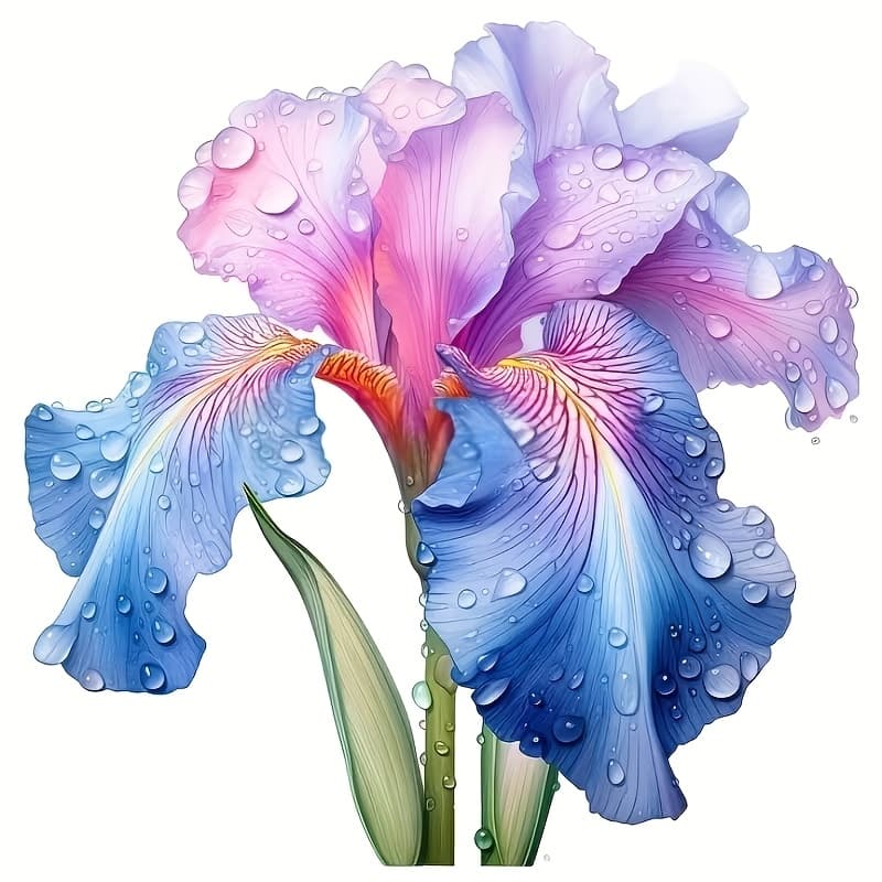 TEMU 6inch German Iris Flower Vinyl Stickers, Suitable For Laptops, Water Bottles, Trucks, Mobile Phones, Motorcycles, Windows, And Car Walls