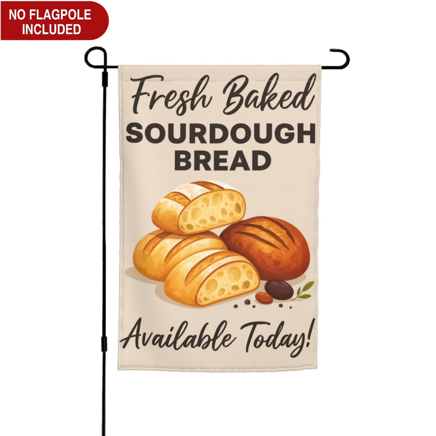 TEMU Garden Flag Featuring Fresh Baked Sourdough Bread, Perfect For Outdoor Decor At Your Self-serve , Ideal As A Gift For