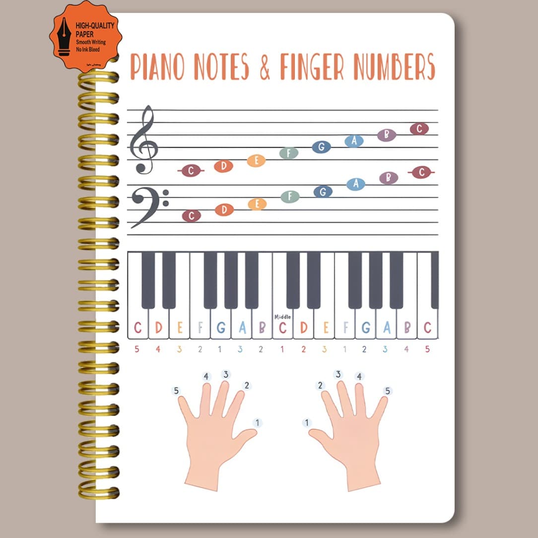 TEMU A Delicate 5.5x8.3-inch Portable Music Score Book, A Must-have For Beginners To ! Pentagram And Chord Quick Search Notebook For Piano Practitioners, High Quality