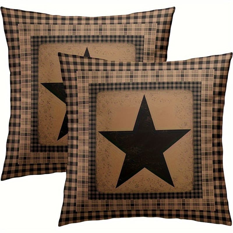 TEMU 2pcs For Pillowcase , Envelope Closure, Suitable For Sofas, Living Rooms, Bedrooms, Hand Washed Only, 100% Polyester Fiber, 18x18 Inches(excluding Pillow Core), Suitable As A Father's Day Gift