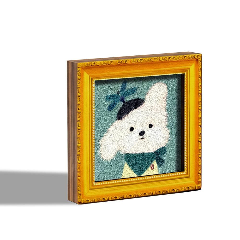 TEMU 1 Cute Plush Dog Refrigerator Magnet, Wooden Mini Decorative Painting, Wearing A Dragonfly Hat, With Scarf And Small Pendants, Wooden Refrigerator Magnet, And Office Decoration, Holiday Gifts And