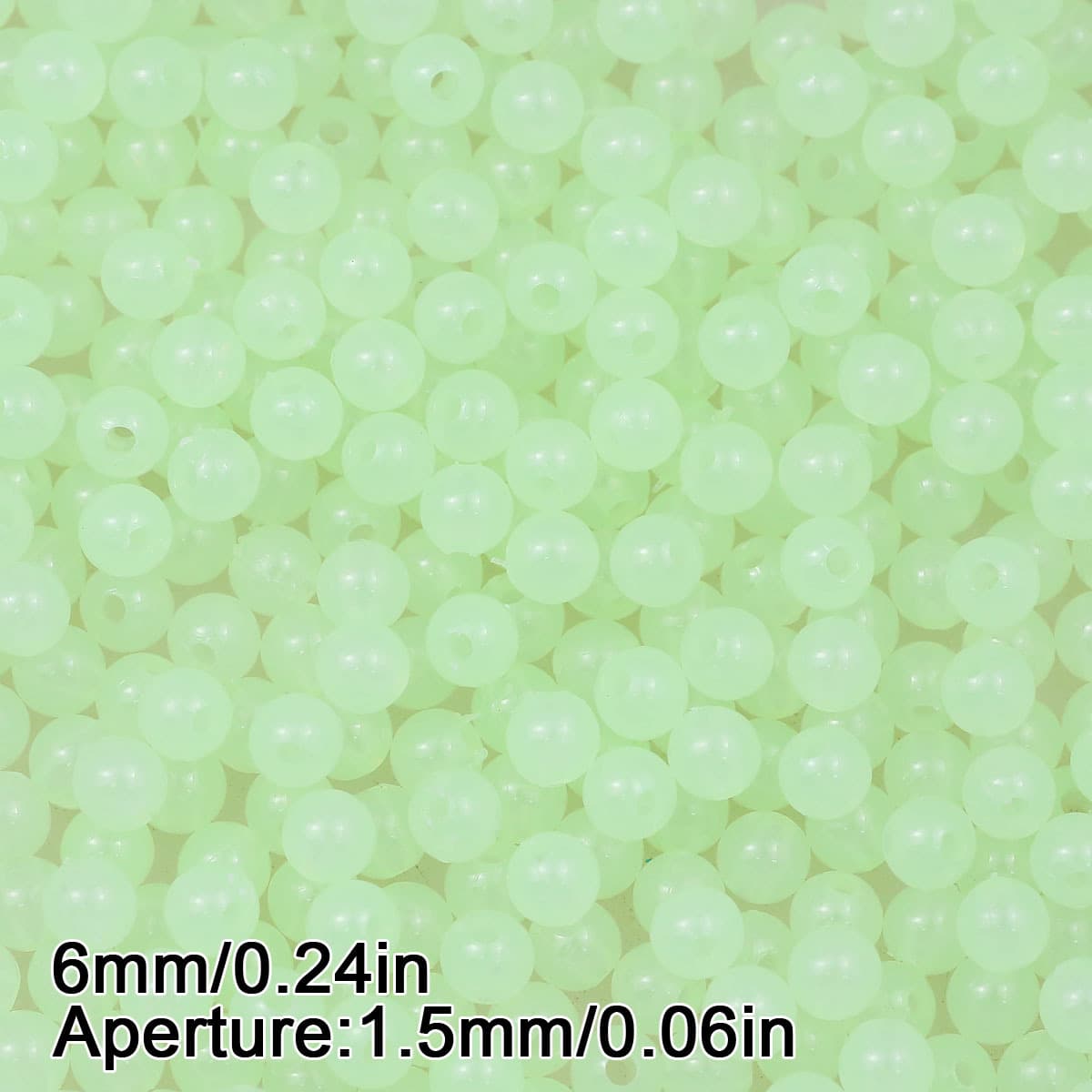 TEMU 400pcs 6mm Glow Beads Suitable For Making, -the-dark Resin Beads For Diy Crafts, Loom Bands, Keychains, Night Decorations - Bead Assortment