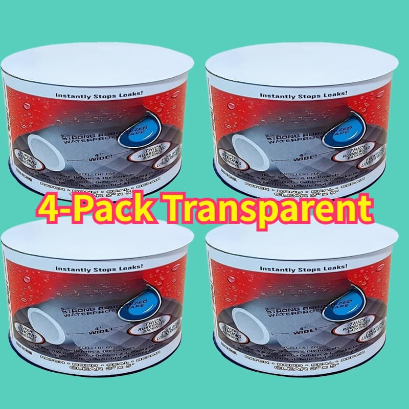TEMU 4-pack 400% Tape - Performance, Suitable For Indoor And Outdoor Use, For Home, Rv, Roof, Pipes, Pool - , Optional Transparent Version, C1010, Duct Tape Heavy Duty, Rv Roof Sealant
