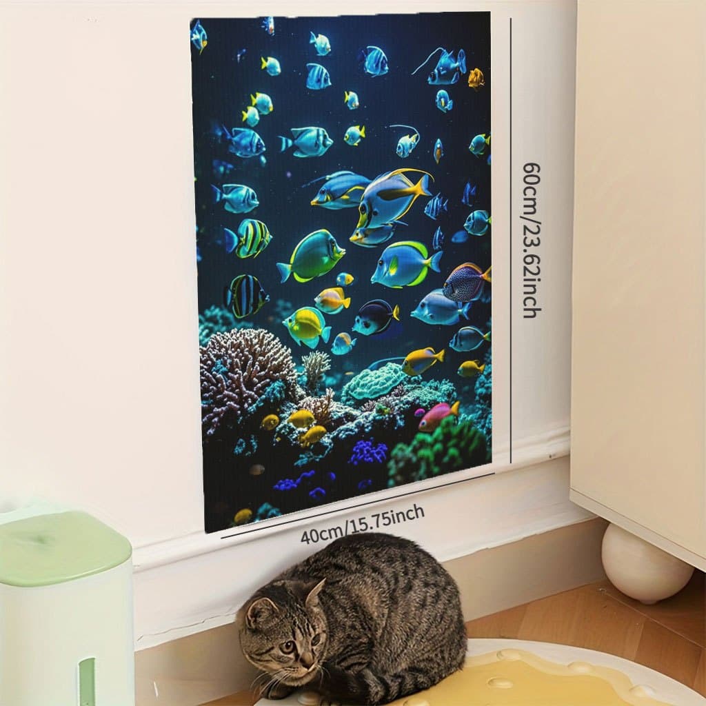TEMU Durable Cat Scratch Pad With Removable Adhesive – Leaves No Residue, Protects Walls And Furniture | Textured Beige And , Perfect For Indoor Cats And Apartment Living,