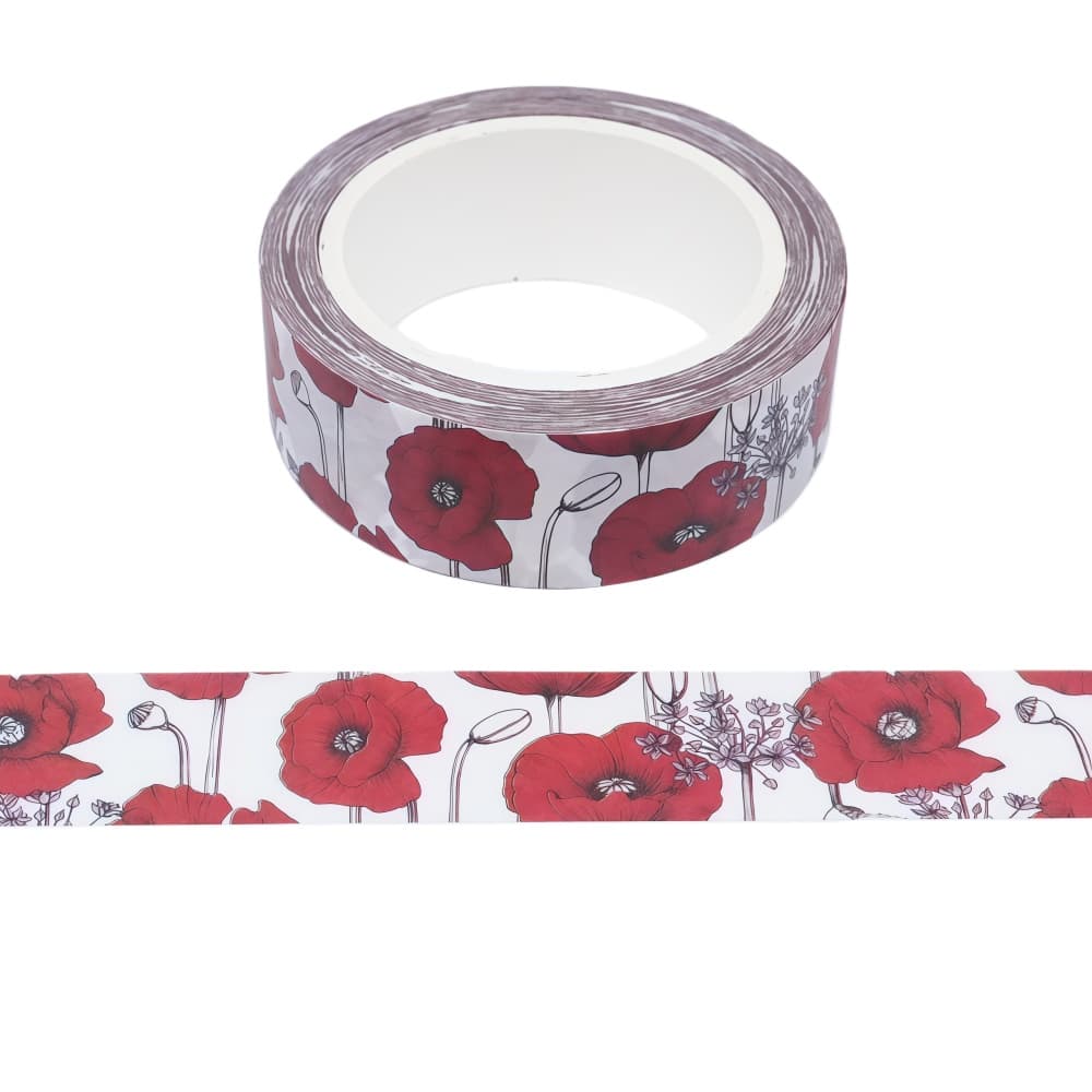 TEMU 1pc Vintage Red Poppy , Artistic Journal Collage Material, Ins-style Botanical Floral Decoration, Diy Sticker