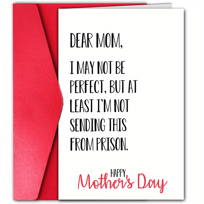 TEMU 1pc Funny Card With Creative Text Pattern Best Gift For Mom