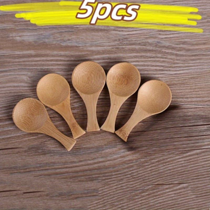 TEMU 5pcs Japanese-style Short-handle Spoon Set - Multi- Tea Drinking & Utensils With Short Handle For Use, Suitable For Measuring, , Serving - Ideal, Dining & Japanese Tea Ceremonies - Holiday Gift