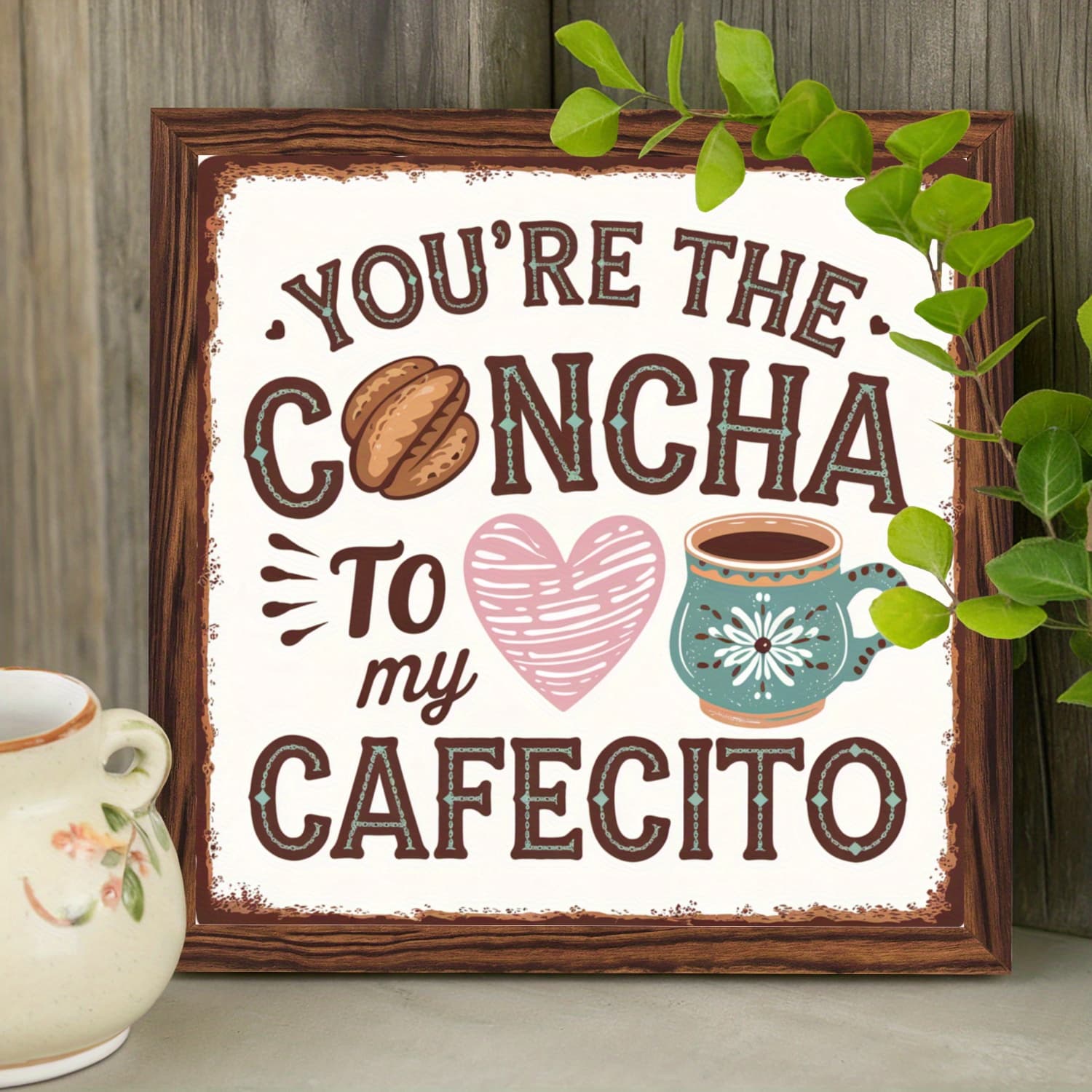 TEMU 1pc, You're The Concha To My Wood Framed Sign Valentine's Day Decor Signs Valentine's Day Gift Valentine's Day Romantic Desktop Decoration Inspirational Art Gift For Your 8x8 Inch