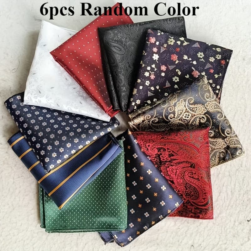 TEMU 1/6pcs Men' Towel, Clothing Decoration Small Square Towel, Fashion Additions Polyester Small Square Towel For Wedding And Banquet