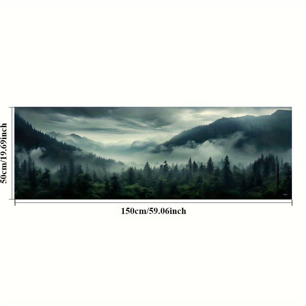 TEMU 2d Flat, 2d Flat, 1pc Amazing Large Misty Art -reusable, 20 X - For , Large Horizontal Wall Art Room Decor, Frameless Modern Autumn And Spring Landscape Style Wall Posters, For Homes