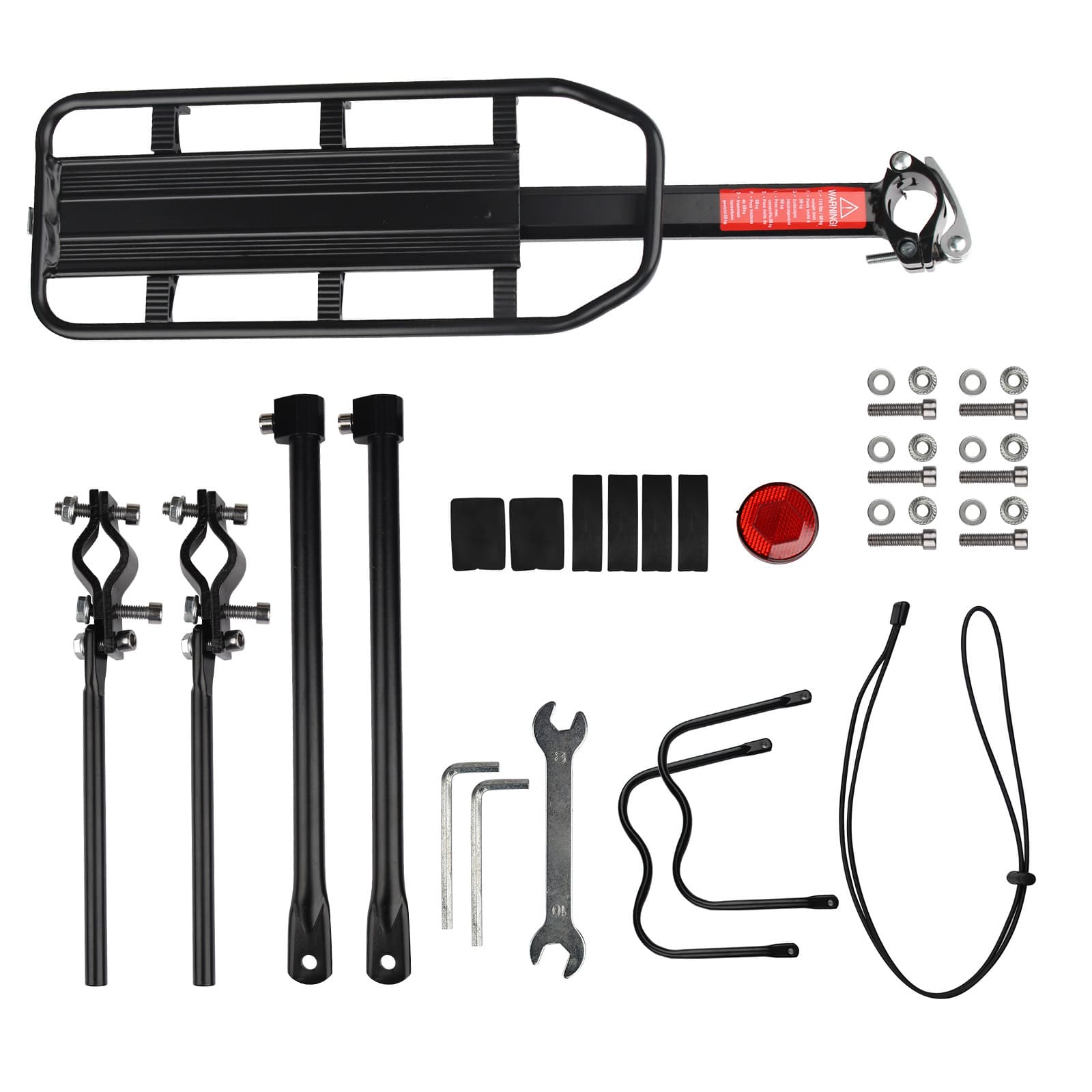 TEMU Quick Release Bicycle Rear Rack Mountain Bike Rear Seat Rack With Reflective Quickly Adjusted And Sturdy And Durable Rear Seat Rack Is And Can Carry People Cargo Luggage Equipment Additions